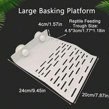 Plataforma de soleamiento para tortugas con ventosa y rampa, adecuada para anfibios y reptiles, decoración de acuario, blanca, accesorio para hábitat terrestre de tortugas - Ver 9