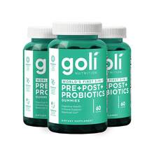 Goli Nutrition Goli Pre Pro Postbiotic Gummies - Worlds First 3-In-1 Formula With DE111 Probiotics, XOS Prebiotics, MCC1849 Postbiotics - Vegan, Non-GMO, Gluten-Free - 180 cái - Xem 1