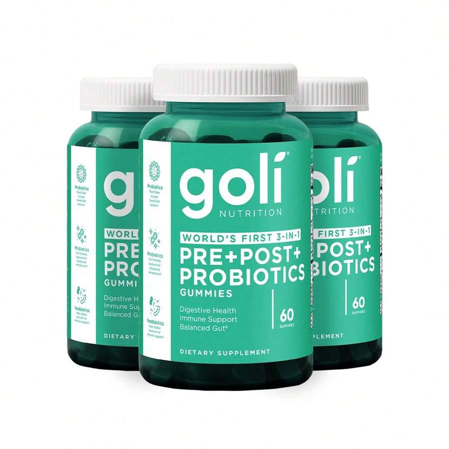 Goli Nutrition Goli Pre Pro Postbiotic Gummies - Worlds First 3-In-1 Formula With DE111 Probiotics, XOS Prebiotics, MCC1849 Postbiotics - Vegan, Non-GMO, Gluten-Free - 180 cái - Xem 1