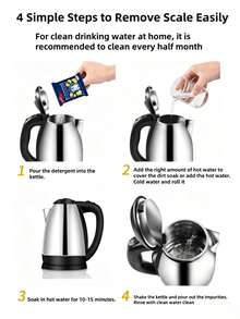 Lemon Descaler, Descaling Agent, Can Remove Limescale And Tea Stains From Household Kettles, Dirt Remover, Stain Remover, Deep Cleaning Agent For Coffee Machines, Can Remove Stubborn Stains. - Powdery - View 4