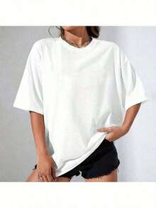 Women's Short-Sleeved T-Shirt, 100% Cotton, With Butterfly Print And Spanish Text. Casual Style For Church, Soft And Stretchy Fabric, Round Neck, Machine Washable, Comfortable Style For All Four Seasons, Suitable For Spanish Students And Bible Study, Sporty And Smart Style, With The Spanish Phrase "DEJAME QUIÉ DIOS To TRANSFORME" (Let Me Be Transformed By God) And Butterfly Design. Loose And Comfortable Set For Spring And Summer. Leisure - 白色 - 查看 3