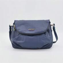 Women's Large Capacity Crossbody Bag Pleated Flap Bag Multi Compartment Shoulder Bag - Black - View 2
