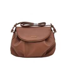 Women's Large Capacity Crossbody Bag Pleated Flap Bag Multi Compartment Shoulder Bag - Black - View 8