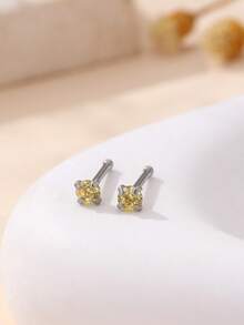 2 chiếc khuyên mũi thời trang đường phố gợi cảm với đá zirconia tổng hợp, thích hợp cho tiệc tùng, hộp đêm, quán bar, đeo hàng ngày và các lễ hội, trang sức mũi độc đáo và sành điệu. - tròn - Xem 5