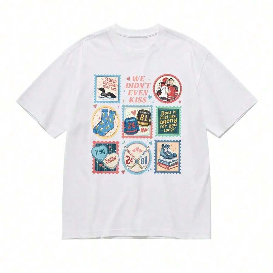 Camiseta de Connor y Ilya: Rivalidad Apasionada, Camiseta de Fan de Hockey Romántico, Camiseta LGBT Love de Hollander Rozanov para Hombres y Mujeres 5JYN - Blanco - Ver 1
