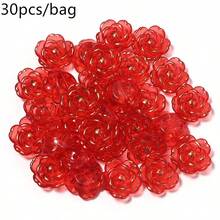 30 hạt acrylic hình hoa hồng, mạ AB, đáy phẳng, trong suốt, đường kính 19mm, được dập nổi hình hoa hồng, hoàn hảo để tạo ra các loại trang sức như vòng tay và dây chuyền. - Hoa hồng mạ vàng - Xem 13