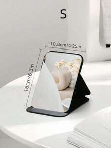 1pc Foldable Leather Cover Makeup Mirror, Large Adjustable Portable Handheld & Desktop Makeup Mirror, Suitable For Bedroom, Bathroom, Dorm, Office, Travel Multi-Scene Beauty Mirror, Ideal Home Decor & Holiday Wedding Gift - Multicolor - View 11