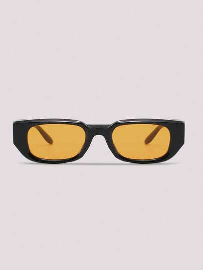 Visivana 1 Pair Men's Black Oval PC Frame Retro Wide Leg Rivet Personalized Street Style Vacation Fashion Fashion Glasses