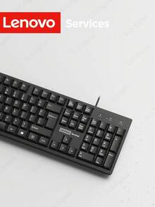 Lenovo Wired USB Keyboard, 104 Keys Full-Size Office Computer Keyboard With Numeric Keypad, Ergonomic Design, Plug And Play For Laptop And Desktop - View 5