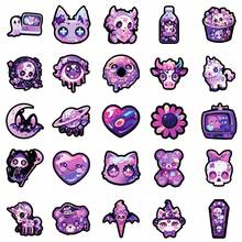 Gothic Purple Aesthetic Sticker Pack Of 50, Waterproof Vinyl Decals For Laptops, Water Bottles, Skateboards, Halloween Theme Doodles, Motorcycles, Guitars, Christmas Gifts, Rewards - White - 50 PCS - View 8