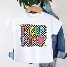 Field Day T-Shirt, Friendship Bracelet T-Shirt, School Field Day Sweatshirt, Field Day Holiday T-Shirt, Teacher T-Shirt, School T-Shirt - Unisex Vintage Urban Style, 100% Pure Cotton Short Sleeve T-Shirt - 白色 - 查看 4