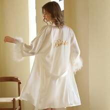 Áo choàng cô dâu, Áo choàng tắm bằng lụa satin băng giá dành cho nữ, Áo kimono cho tiệc cưới - Nhiều màu - Xem 18