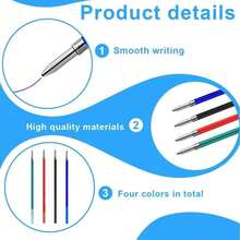 Smooth Writing Replacement Refills For BIC 4 Colours Pens Refill 16 Items, Ideal For Office, School Home Use, Long-Lasting Ink Flow, Reliable Everyday Writing Supplies(Black, Red, Green, Blue) - 預設 - 查看 3