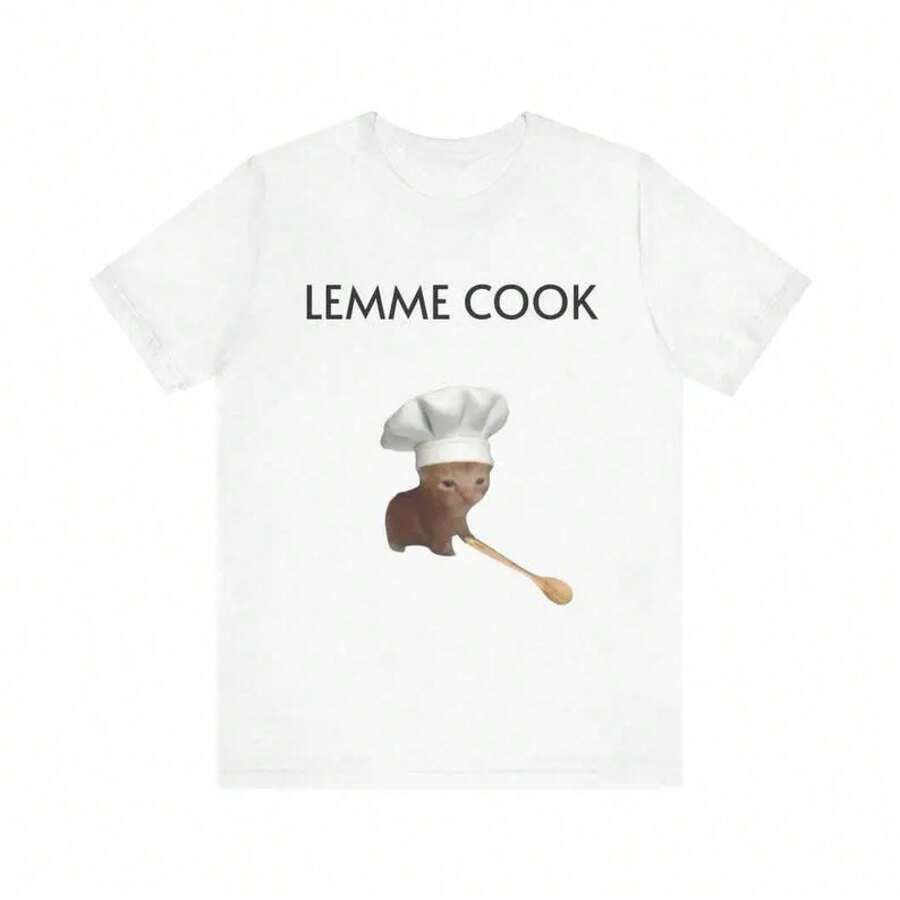 Camiseta Divertida con Meme de Gato - 'DEJA QUE COCINE' Camiseta de Gato Chef Adorable para Amantes de los Gatos y Amantes de la Comida, Colores Variados, Tallas Completas, Para Hombres, Para Mujeres, regalo para él, regalo para ella, Camiseta divertida para adultos, Regalo para Mujer y Hombre JFHI - Negro - Ver 1
