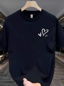 Nueva camiseta de manga corta para mujer de 180g,% algodón - Camiseta casual versátil con estampado de verano para hombre - Camiseta con estampado de verano para parejas - Unisex - Regalo para vacaciones - Negro - Ver 11