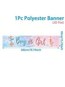 Phông nền tiệc tiết lộ giới tính 40x200cm, banner treo trang trí tiệc mừng em bé hình gấu bông màu xanh dương và hồng với bóng bay và mây, trang trí tiệc mừng em bé, trang trí sinh nhật lần thứ nhất, trang trí tiệc tiết lộ giới tính, trang trí treo trong nhà và ngoài trời, trang trí sân vườn, món quà hoàn hảo cho các bậc cha mẹ tương lai. - Nhiều màu - Xem 9