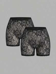2 piezas Leggings básicos casuales de unicolor para mujer de talla grande, aptos para el verano - Negro 3 - Ver 7