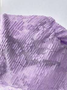 Camiseta de mujer con escote en V sexy y bajo asimétrico de encaje - Morado - Ver 7