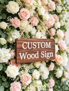 1Pc Personalized Wooden Sign, Custom Text Rustic Farmhouse Plaque With Jute Rope, Family Name Or Welcome Sign, Home Wall Decor, Kitchen, Living Room, Bedroom, Gift For Mom, Dad, Kids, Housewarming, Holiday, Birthday - Multicolor - View 5
