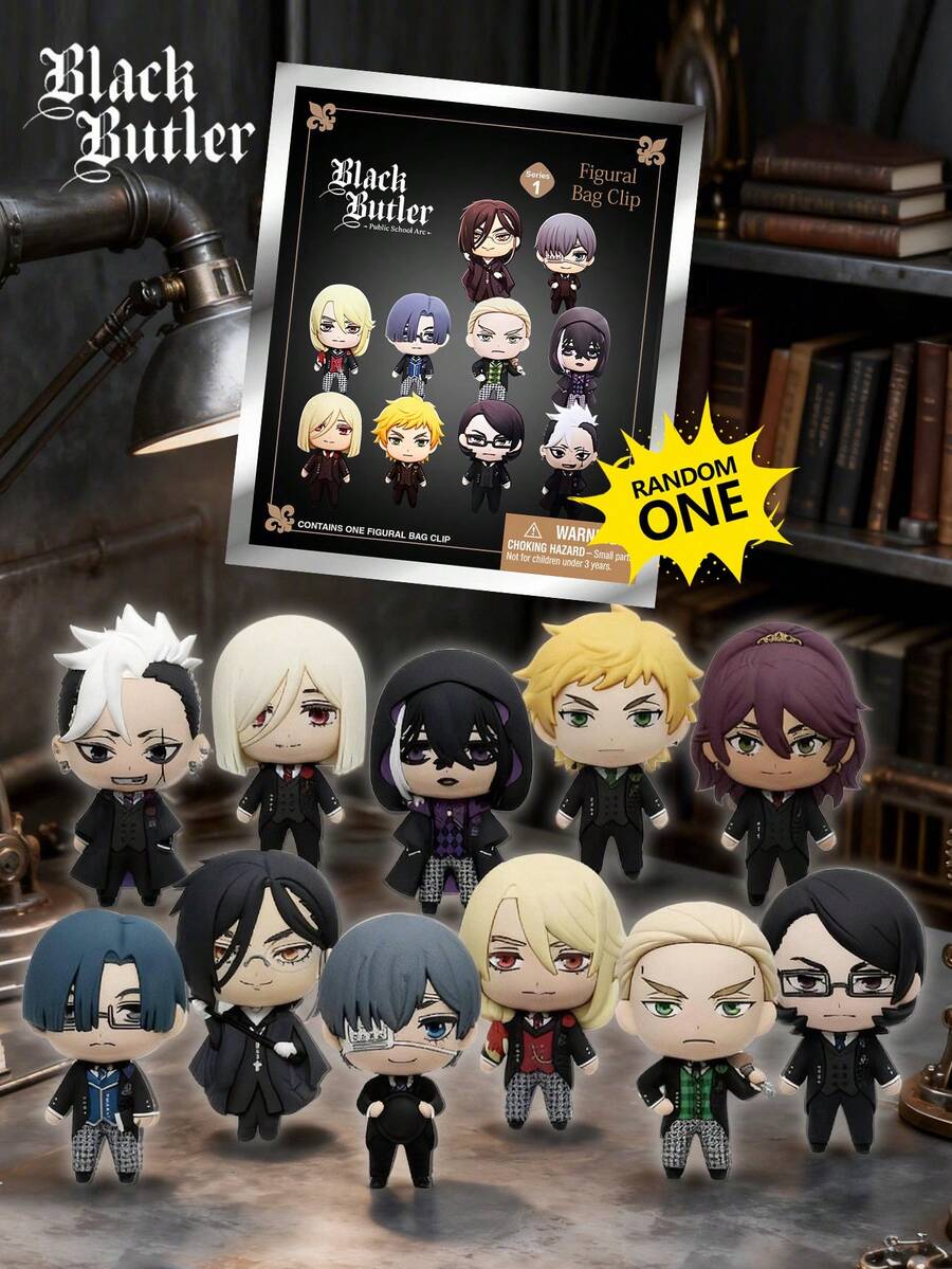 Crunchyroll Black Butler 3D Foam Bag Clip Blind Bag PDQ Display Box Keychain Mystery Figure Pendant Set For Fans - MN-30025 - View 1