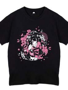 Camiseta unisex de manga corta, Cuptire Sakura-Shirt - Blackplayeras hombre, spiderman, ,  mujer, romwe men, boho chic, regalos para maestros, camiseta de mujer, atuendos curvy para hombre, y2k - Negro - Ver 1