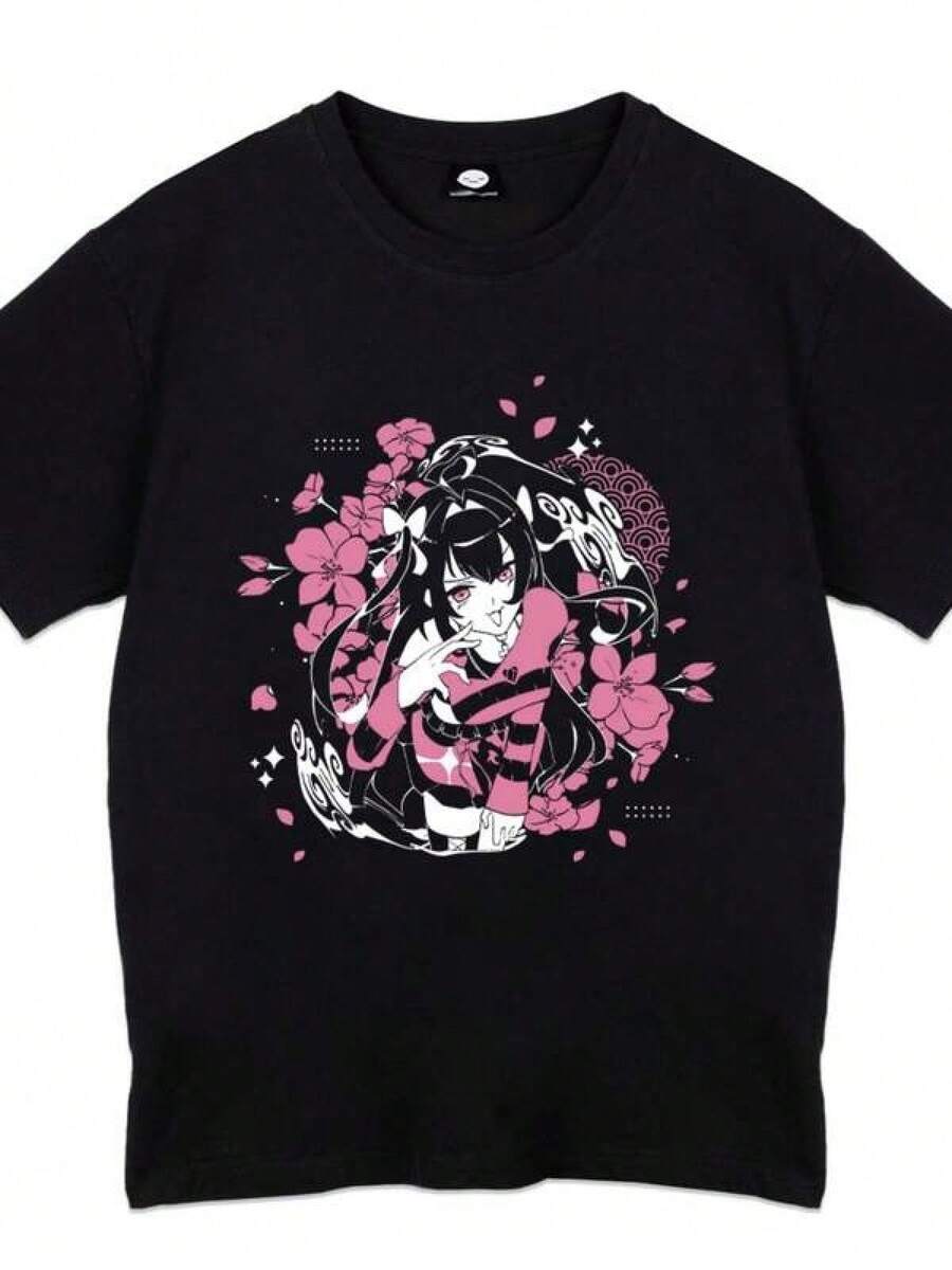 Camiseta unisex de manga corta, Cuptire Sakura-Shirt - Blackplayeras hombre, spiderman, ,  mujer, romwe men, boho chic, regalos para maestros, camiseta de mujer, atuendos curvy para hombre, y2k - Negro - Ver 1