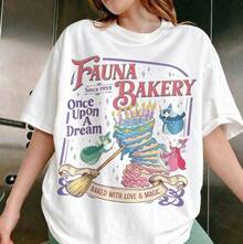 Camiseta Mexicana Básica de Panadería Fauna Horneada con Amor y Magia, Camiseta de Princesa Durmiente, Camiseta de Hada Madrina, Camisetas Familiares de Parque Temático, Nuevo Lanzamiento - Blanco - Ver 1