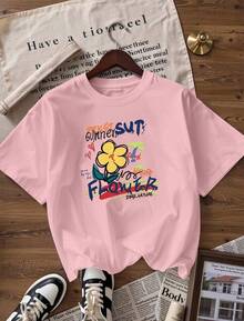 Stylish Short-Sleeve T-Shirt For Youth And Summer, Fashionable Short-Sleeve T-Shirt For Spring And Summer 2026, Made In Mexico, 180 Grams. Cartoon Print, Couple Design, Suitable For Indoor Or Outdoor Wear. Crew Neck, Unisex, Ideal For The Office And Leisure. One-Pack. - PK-P631577SLNDXZGY517 - 查看 4