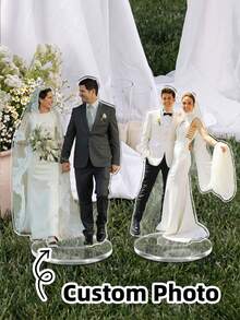 1/2/4pcs Customized Portrait Acrylic Plaque, Personalized Photo To Cartoon Digital Art, Personalized Acrylic Souvenir, Valentine's Day Anniversary Wedding Anniversary Gift, Ideal Personalized Photo Stand Decor For Boyfriend, Girlfriend, Lover, Husband, Wife - Perfect For Anniversary, Wedding, Valentine's Day, Special Occasions, Christmas, Halloween, Wedding Anniversary - Multicolor 3 - View 6