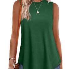 [Women's Fashion Tops] 5pcs Set Of Loose Casual Basic Shirts, Elegant And Comfortable Round-Neck Sleeveless Vests - Màu hỗn hợp - Xem 5