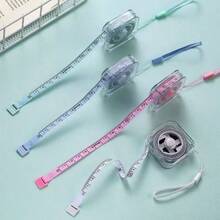Retractable Soft Tape Measure With Hanging Cord And Button, Double-Sided CM/Inch Scale, Press-Lock, Ergonomic Design, Portable Ruler Suitable For Body Measurement, Sewing And DIY Crafts (Multi-Color), Back To School - Multiple Styles - View 8
