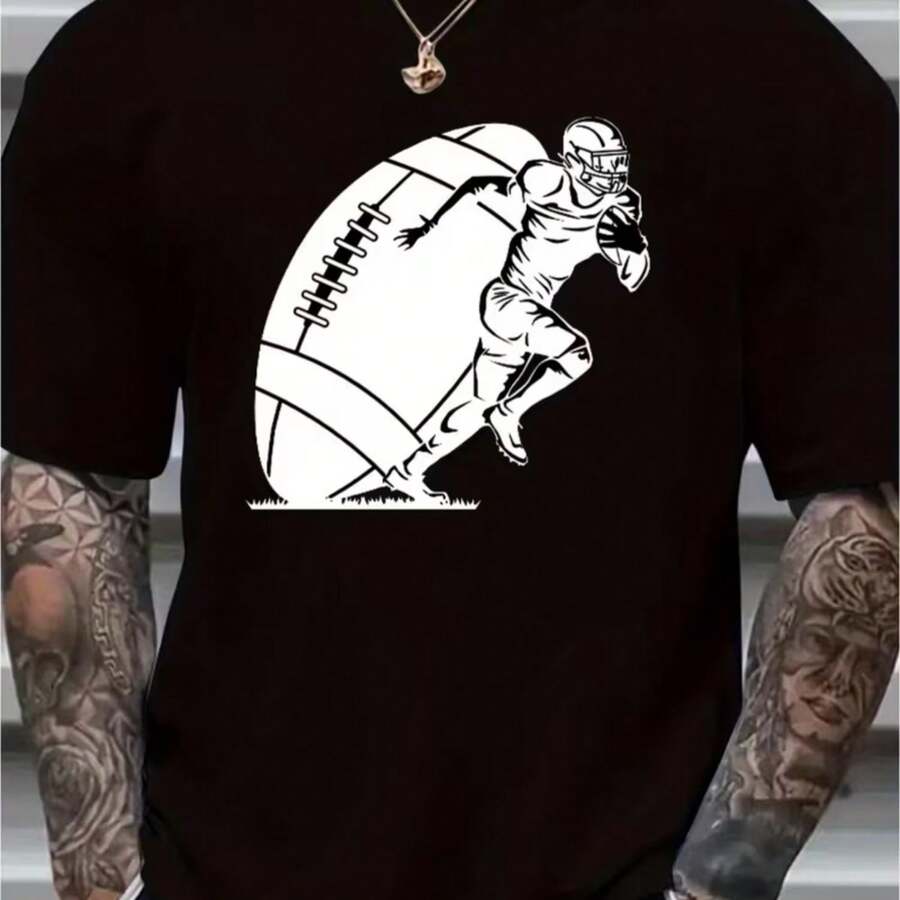 Printed T-Shirt For Men And Women - Black - View 1