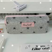 Estuche de lápices con diseño de estrella gris, caja de papelería portátil para estudiantes, estuche de lápices de gran capacidad, estilo de moda Ins, adecuado para el transporte diario, esencial para estudiantes, imprescindible para volver a la escuela - Nuevo modelo - Ver 7