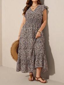 Comfylo Vestido casual de vacaciones largo con estampado de paisley talla grande, estilo boho, atuendos de verano boho de dinero viejo para mujeres, atuendos de primavera break rave, atuendos de festival de primavera break - Multicolor - Ver 2