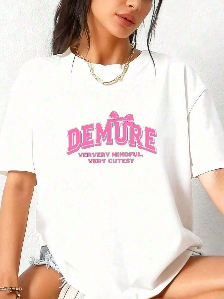 StreetKorean Camiseta con Estampado Rosa para el Día de San Valentín, Casual para Mujer-2Graphic Tee - Blanco 1 - Ver 1