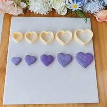 5pcs Heart Shaped Polymer Clay Cutter Set, PLA Material Easy To Cut, Suitable For DIY Earrings, Jewelry Pendant And Handcraft - Orange - View 10