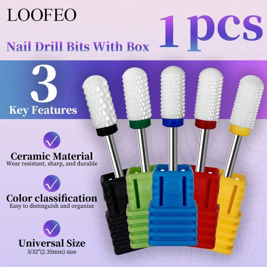 1pc Nail Drill Bit Professional Nail File For Gel Removal - Multicolor - View 1