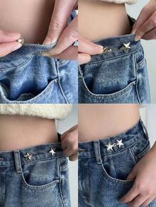 Botón De Diseño De Estrella Conveniente Y De Moda - Plateado - Ver 10