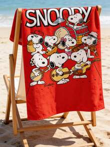 SNOOPY 畅销史努比超细纤维沙滩巾，卡通儿童沙滩浴巾，夏季海边吸水毛巾 - 長方形 - 查看 8