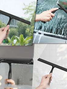 Multi-Purpose Silicone Squeegee, Shower Glass Cleaner For Bathroom, Mirror, Countertop And Sink, Non-Slip Handle With Hanging Hook - A - View 4