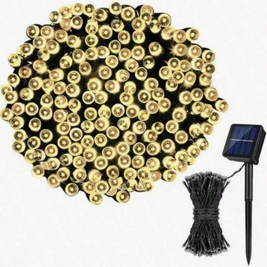 36V Solar Outdoor Hanging Light, IPX4 Waterproof, 8 Modes, Solar Fairy Story Garden Patio Celebration Decor Atmosphere Light, Commercial Lighting, Brass Lamp Shade, Purely Solar Powered - 彩色 - 查看 1