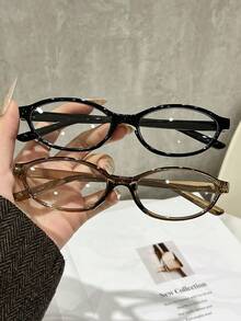 2-3pcs Oval Classic Personalized Elegant Exquisite Ins Style Women Clear Eyeglasses For Daily Life Office Reading Watch TV Play Games Phone Business Casual Woman Fashion Accessories Suitable For All Face Shapes - White - View 8