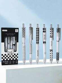 6pcs/Set Refreshing Neutral Pens, Student Stationery, Quick-Drying Smooth Retractable Pens For Office, School, Suitable For Students, Men And Women, Stationery, Drawing, Teachers, Classroom, Gifts For Birthday, Holiday, Back To School Essentials - Sets - View 13