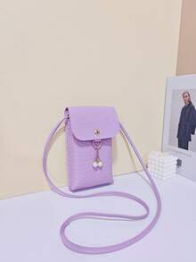 Bolso de teléfono con estampado de cocodrilo, nuevo bolso de hombro de verano para mujer, bolso cruzado casual, versátil y ligero, adecuado para compras, estudiantes, chicas universitarias, amigos, regalos, bolso de teléfono con múltiples compartimentos, rosa, morado, negro, blanco - Multicolor - Ver 13