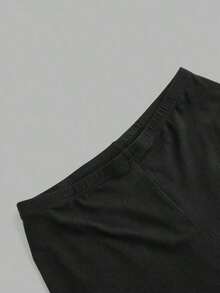 2 piezas Leggings básicos casuales de unicolor para mujer de talla grande, aptos para el verano - Multicolor - Ver 3