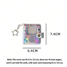 1 cái, Album ảnh thẻ ID mini bóng bẩy hình ngôi sao đuổi bắt 2 inch, móc khóa mặt dây chuyền. - Album ảnh Laser - Xem 11