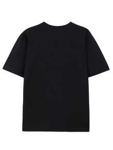 Camiseta de mujer, de puro algodón, versátil para uso diario, de manga corta de secado rápido, ligera y transpirable, talla [S-XXXL]. - Negro - Ver 2