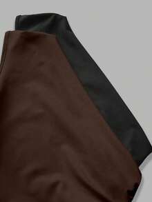 Blusa de un hombro de punto en tonos negro y beis para mujer - Marrón - Ver 7