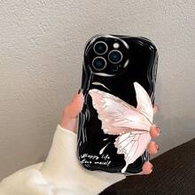 Fanahat - A Cute And Complete Phone Case With A Pink Half-Ribbon Design For Various Models, Featuring A Creamy Wave Pattern. - 混色1 - 查看 5