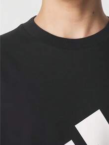 Unisex Casual Short Sleeve Sports T-Shirt, Loose Fit, Round Neck, Slightly Stretchy Fabric, Ideal For Spring And Summer, For Men And Women - 黑色 - 查看 5